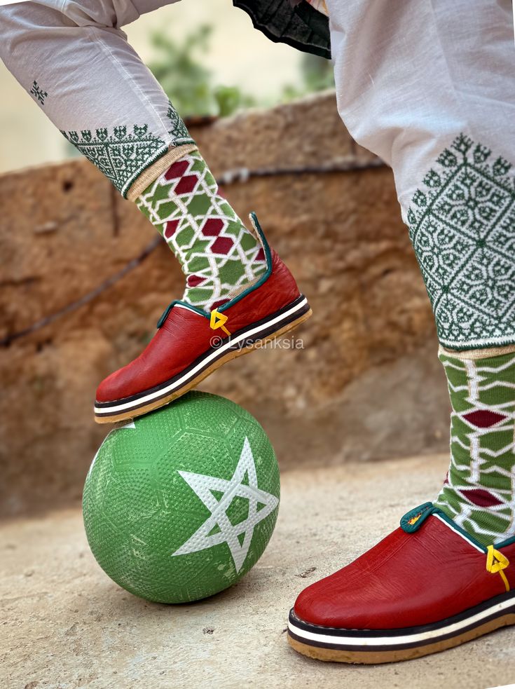 Handcrafted Red Moroccan Leather Babouches – Traditional Handmade Slippers