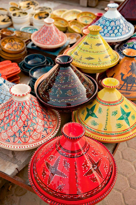 Hand-Painted Moroccan Decorative Tagine – Artisan Ceramic Serving & Display Piece
